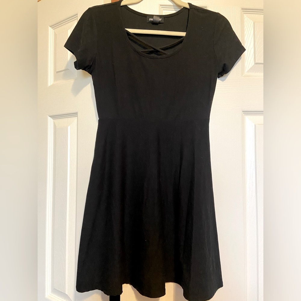 Joe Boxer Solid Black Medium Skater Dress